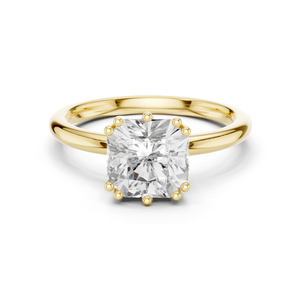 Anillo de Diamante Cultivado en Laboratorio de Corte Octogonal Cuadrado de Lujo y Buena Calidad, Oro Amarillo Sólido de 14K, Joyería Fina para Propuesta de Matrimonio - Product Image 1