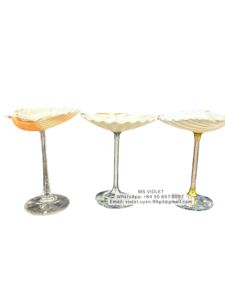 Copas de cóctel hechas a mano con conchas naturales, diseño costero, juego de 3 piezas para uso en fiestas y bares. - Product Image 2