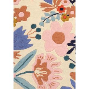 Tapis tufté à la main, motif floral multicolore aux couleurs de la coqueluche, tapis artisanal pour salon, décoration intérieure rectangulaire haut de gamme - Product Image 4