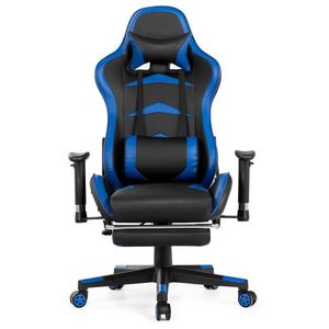 Sedia da Gaming Ergonomica con Massaggio e Poggiapiedi, Reclinabile, Girevole, Altezza Regolabile, Schiuma Rinfrescante, Sedia da Ufficio - Product Image 1