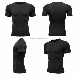 เสื้อเบสเลเยอร์ผู้ชายคุณภาพสูง ทรงคอมเพรสชั่น รับผลิตแบบ OEM ออกแบบพิเศษสำหรับนักกีฬา ระบายอากาศได้ดี เหมาะสำหรับวิ่ง - Product Image 2