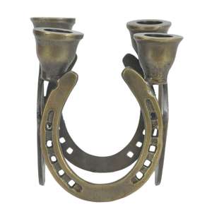 <b>Brass</b> Antique 4 Arms Horse Shoe Style <b>Candlestick</b> Candle Stand Table Centerpiece Items Home Decoration - Product Image 2