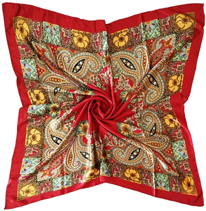 Pañuelo de satén personalizado, tela suave con tacto de seda, pañuelo estampado, fabricante OEM ODM con etiqueta privada para regalo promocional de moda. - Product Image 6