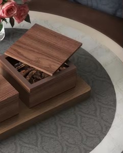 Ensemble brûleur d'encens Bakhoor en bois avec boîte de rangement, plateau à charbon en métal, support d'aromathérapie fait main pour la maison - Product Image 3