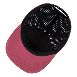 Gorra Unisex de 6 Paneles con Cierre a Presión, Color Borgoña, Malla Transpirable, Ajustable, Visera Plana, Estilo Casual, para Adultos, Primavera/Verano - Product Image 5