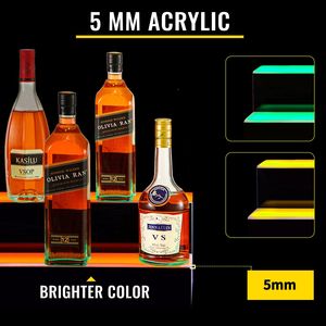 30-Inch LED Lighted Liquor Bottle <b>Display</b> <b>Shelf</b> 2-Step Fashionable LED Bar <b>Shelves</b> for Home/Commercial Use - Product Image 4