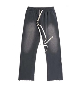 ชุดวอร์มผู้ชายทรงขาบานผ้าหนาพิเศษลายโลโก้สั่งทำพิเศษ ล้างสีแบบ Acid Wash ระบายอากาศได้ดี มีซิปและฮู้ด เป็นมิตรกับสิ่งแวดล้อม รับผลิตแบบ OEM - Product Image 3