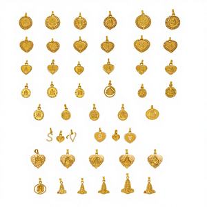 Colección de Colgantes Personalizados Vintage de Oro Amarillo de 22K: Ídolos de Divinitades Hindúes, Iniciales del Alfabeto, Dijes de Corazón y Amuletos de Templo - Product Image 1