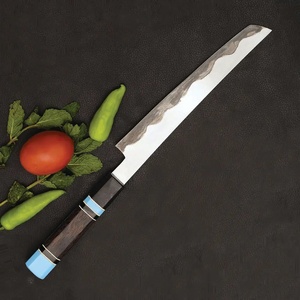 Cuchillo de filetear de acero de Damasco forjado a mano Ahmad Fabric, mango de madera ambidiestro, acabado mate, hoja de 7 pulgadas, extra afilado, con funda de cuero. - Product Image 5