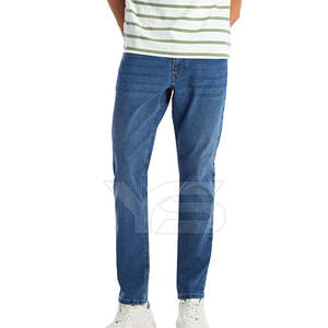Jeans en denim pur lavé, coupe slim droite, respirants, personnalisés, ODM, de haute qualité, tendance urbaine rétro pour homme - Product Image 6