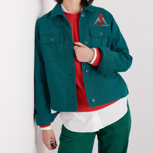 Vestes en jean pour femmes de qualité supérieure, prix d'usine, col rabattu, fermeture à boutons, style vintage décontracté, coupe-vent, tissu 300g - Product Image 6