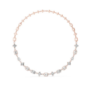 Collar de Fiesta de Oro Rosa de 14K con Diamantes Cultivados en Laboratorio en Forma de Pera/Esmeralda/Ovalada/Redonda |   Diamante Cultivado Nuevo - Product Image 1