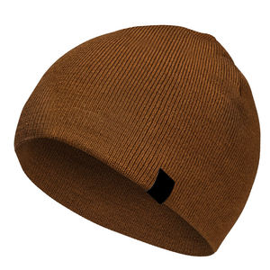 RISING GROW <b>Brown</b> Acrylic <b>Beanie</b> Hat 8.5 Inch Unisex Solid Color Casual Winter Cap Adult Knitted Warm Headwear Button - Product Image 1