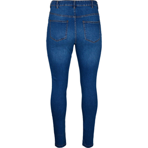 Skinny Denim Blue Straight Style Ripped Fit Plus Size Women's Jeans Mid Washed Five-Pocket Ladies Jean Breathable Pant - Product Image 2