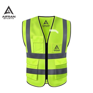 Chaleco de Seguridad Reflectante de Alta Visibilidad Aifran, Chaqueta de Trabajo Resistente al Viento con Múltiples Bolsillos para Construcción - Product Image 1
