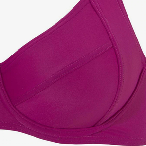 Ensemble bikini 2 pièces pour femme, rose uni, soutien-gorge push-up, bas de maillot brésilien à nouer sur les côtés - Product Image 4