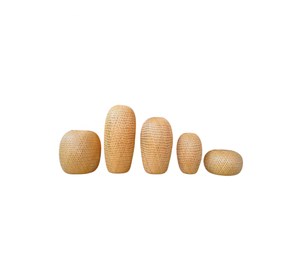 Pantalla Decorativa para Lámpara de Bambú Tejido de Vietnam, Fibra de Yute Natural, Iluminación Sostenible para el Hogar, Restaurante, Cafetería, Estilo Rústico - Product Image 4