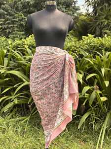 Pareo de algodón indio con estampado a mano, bufanda boho, pareo floral, cubierta de playa ligera, regalo para mujer, ropa regional. - Product Image 5