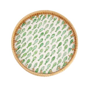 Handcrafted MOP Inlay Rattan <b>Tray</b> for Home Hotel and Resort Décor - Product Image 2