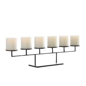 Elegant 3 Arms Black Iron Candle Holder Stand Luxury Metal Pillars Candelabra for Wedding Event <b>Table</b> Centerpieces Home Decor - Product Image 2