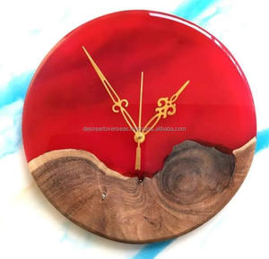 Horloge murale en bois époxy en résine de qualité supérieure Horloge murale d'art décoratif pour la maison et la décoration de la maison à bas prix - Product Image 1