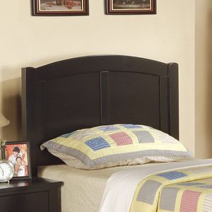Letto singolo in legno nero con testiera e pediera uniche in legno di gomma, mobili per camera da letto per ragazzi - Product Image 5