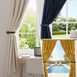 Elegant Black <b>Tiebacks</b> for Curtains Wall-Mounted Curtain Holdbacks Hooks Drape Curtain Holder Wall Curtain Poles Accessory - Product Image 6