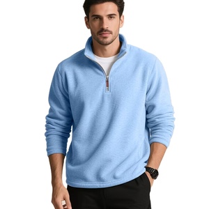 Men's Women's Oversized <b>Mock</b> <b>Neck</b> Half Zip Sweatshirt Plain Cotton Custom Logo Streetwear <b>Top</b> - Product Image 1