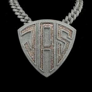 Collier Pendentif Papillon WTS en Argent Plaqué Rhodium avec Moissanite, Chaîne Hip Hop, Cadeau Unisexe - Product Image 3