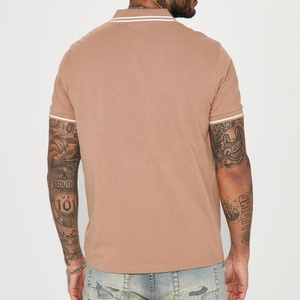 Polo de Manga Corta Blanco en Oferta, Camiseta Polo de Algodón con Tela Oxford, Diseño Informal de Color Sólido, Transpirable, Tejido, Largo Regular para Hombre - Product Image 5