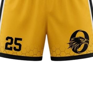 Ensemble d'uniformes de lacrosse jaunes unisexes en polyester, coupe athlétique, maillot et short légers, tenue de sport d'équipe pour les matchs - Product Image 6