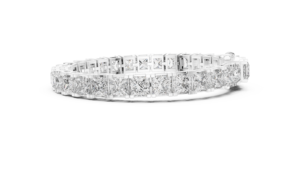 10Kt White <b>Gold</b> Princess Cut Diamond Bracelet 31 Stones 24.28Ct High Jewelry Luxury Couture Statement Bridal Party Wear Luxe - Product Image 3