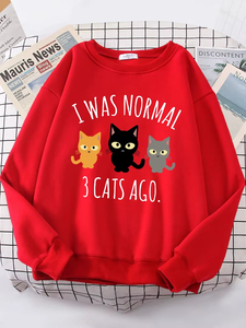 Nouveau sweat à capuche pour femme de qualité supérieure, imprimé '3 Cats Ago', tendance, tailles S-XXL, coupe oversize et ample, style professionnel - Product Image 1
