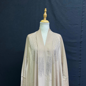 Abaya vintage de style Dubaï la plus vendue pour femmes, traditionnelle islamique, à manches longues, ourlet évasé, longueur MAXI, en polyester léger - Product Image 1