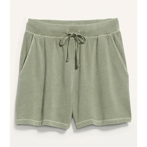 Shorts pour femmes 100% coton, décontractés, taille élastique, respirants, motif à carreaux délavé, 180g, avec poches, haute qualité, pour l'été - Product Image 6