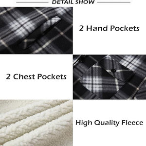 Men's Solid Hooded Fleece Jacket with <b>Sherpa</b> Lining Regular Fit Windproof Acid Wash Winter Casual Outerwear - Product Image 6
