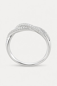 Anillo de eternidad de plata 925 con diamantes para mujer, chapado en rodio, engaste pavé, corte brillante redondo, estilo clásico de boda - Product Image 6
