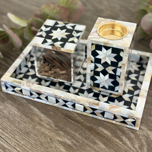 Ensemble unique de 3 brûleurs à encens en nacre pour la décoration et les cadeaux, brûleur à bakhoor en nacre écologique - Product Image 6