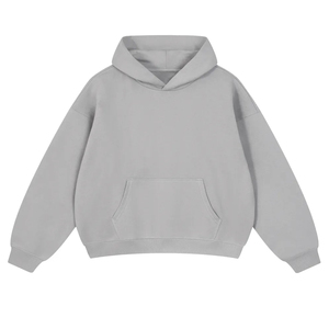 เสื้อฮู้ดโอเวอร์ไซส์แบบยูนิเซ็กซ์ สีพื้น ผ้าเฟรนช์เทอร์รี่ สวมใส่สบายๆ ในฤดูใบไม้ร่วง มีกระเป๋า ดีไซน์แขนปกติ ผ้าถัก - Product Image 3