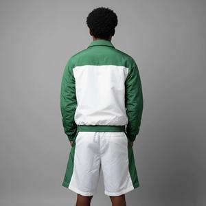Ensemble survêtement unisexe streetwear personnalisé, coupe-vent léger imprimé délavé à l'acide avec blocs de couleur et short en nylon - Product Image 2