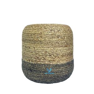 Pouf en jacinthe d'eau au design signature, ottoman tressé naturel, siège décoratif, fournisseur en gros du Vietnam - Product Image 6