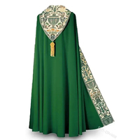 Robe de Soutane à Manches Longues Style Européen Religieux pour Hommes - Uniforme de Prêtre - Taille Personnalisée - Polyester - Motif Brodé en Relief - Personnalisable
