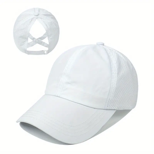 White Breathable Adjustable Sport <b>Cap</b> Unisex Summer <b>Baseball</b> Hat Adult Casual Wear - Product Image 1