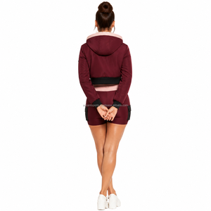 Custom Woven Label Ladies Two Piece Windbreaker Set Quick Dry Polyester Fabric <b>Zip</b> Pocket Chest Design Custom Sportswear New - Product Image 2