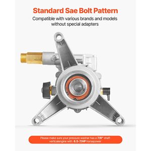 Replacement 2400 PSI 2.5 GPM Vertical Shaft Pressure Washer <b>Pump</b> Kit with Hardware & <b>Siphon</b> Tube for High-Pressure Cleaning - Product Image 6