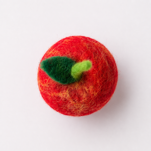 Mahaguthi <b>Craft</b> Conscience <b>Wool</b> Felt Apple <b>Craft</b> Red Fruit Decorative Model Green Stem Leaf for Educational Toys 3 6 Years - Product Image 4
