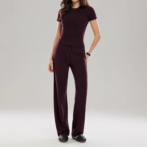 New Arrivals Wholesale Luxury Leisure Women Yoga Suit Cotton Spandex <b>Lounge</b> Wear Fitness Gym Wear Yoga Workout Women's Tracksuit - Product Image 2