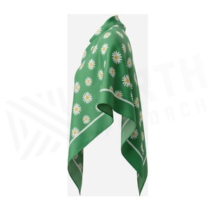 NORTH APPROACH Women's <b>Square</b> <b>Silk</b> <b>Scarf</b> Floral Print Elegant Multi-Functional Fashion Accessory All Seasons - Product Image 3