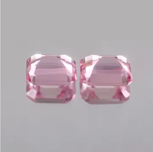 Paire d'octogones à facettes Lab Padparadscha Sapphire Emerald Loose Gemstone Cut Calibré Gemstone Octogone Laboratoire de haute qualité - Product Image 6