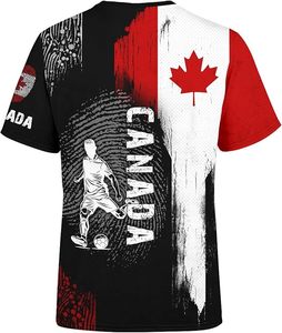 Canada Soccer T-Shirt <b>Red</b> White Black Polyester Short Sleeve National Day Apparel Durable Design - Product Image 2